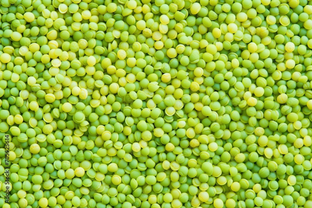 pile of smooth, round green peas tightly packed