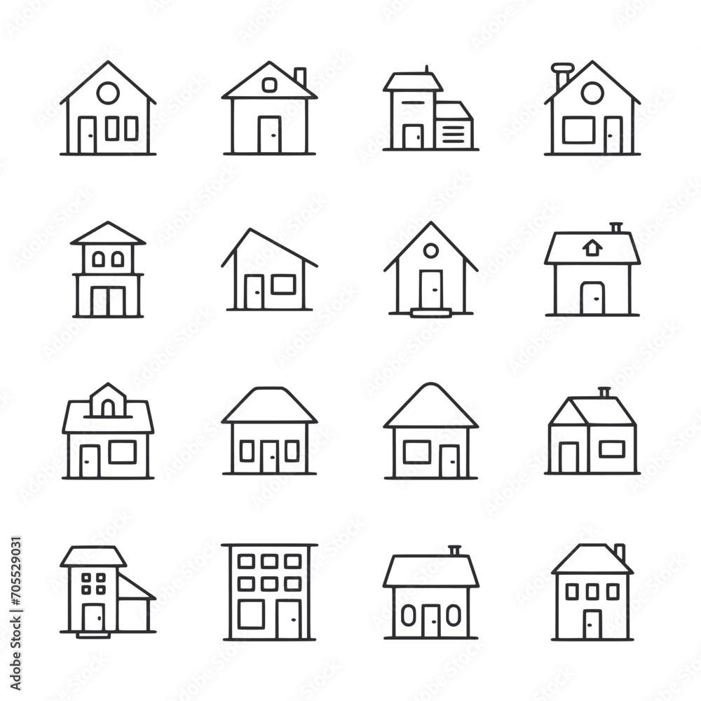 set of house icons