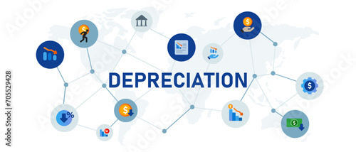 depreciation down graph fail bankruptcy diagram financial business crisis economy