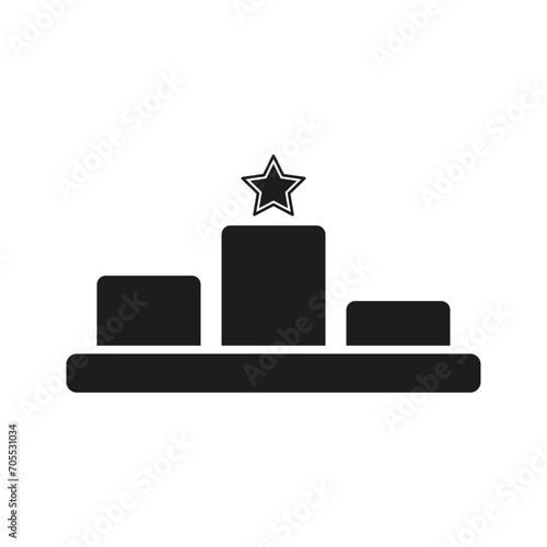 Champion podium icon. Empty winners podium for award ceremony symbol. Vector illustration. EPS 10.