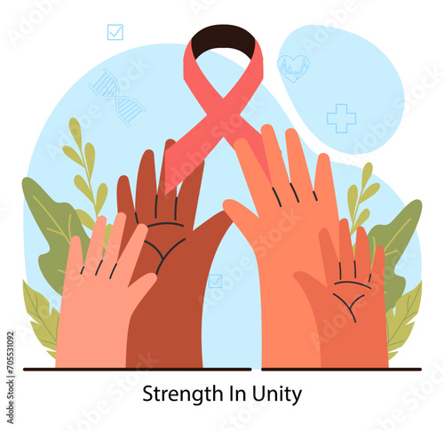 Child cancer ribbon. Strong kids getting oncological illness medical treatment. Pediatric chemotherapy and remission. Financial and emotional support. Flat vector illustration