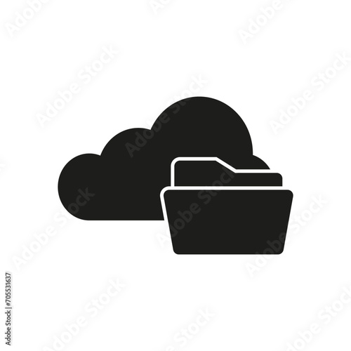 Cloud folder icon. Vector illustration. EPS 10.