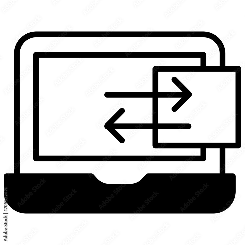 Laptop Share solid glyph icon Laptop Share solid glyph icon
