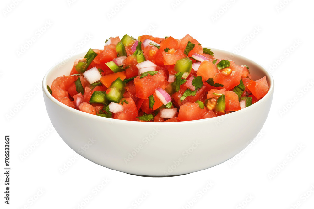 Spicy Salsa Bowl Display Isolated on Transparent Background