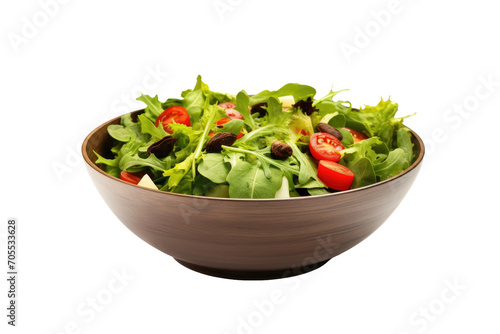Colorful Salad Bowl Presentation Isolated on Transparent Background
