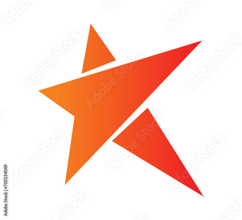 orange-red star and arrow sign. starry arrow sign concept. star concept for success  innovation  business