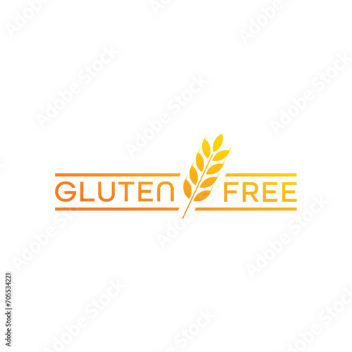 orange-yellow gluten free and spike image. vector gluten free