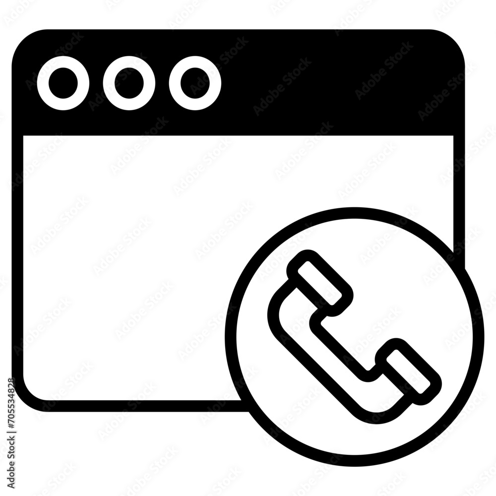 web Call solid glyph icon