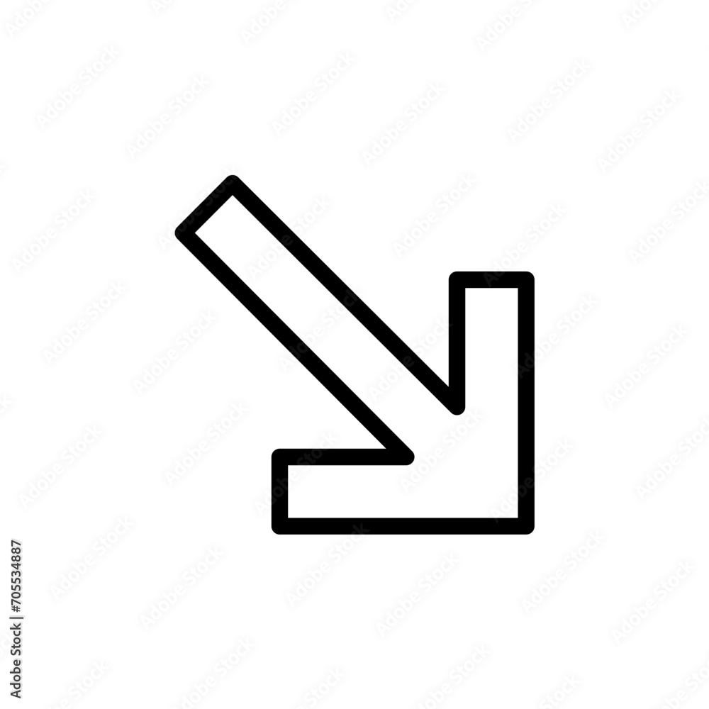 lower right arrow solid glyph icon lower right arrow solid glyph icon