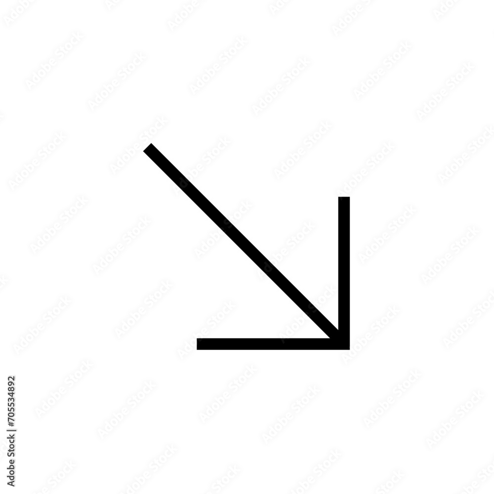 lower right arrow solid glyph icon lower right arrow solid glyph icon