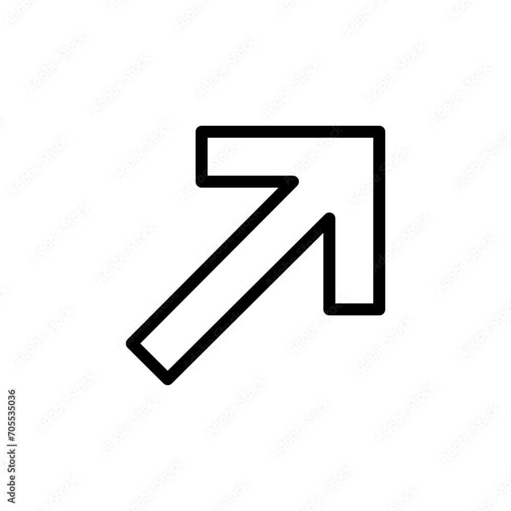 Upper right arrow solid glyph icon Upper right arrow solid glyph icon