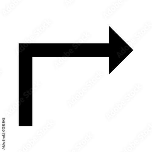 Turn up right arrow solid glyph icon