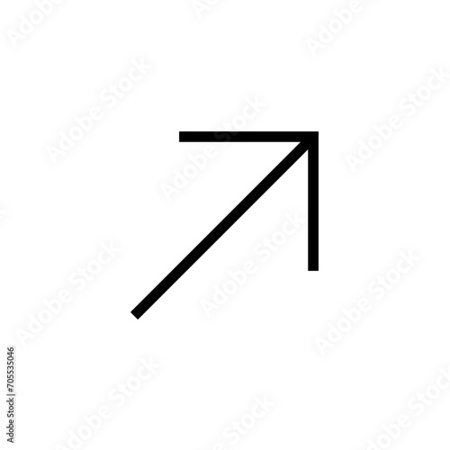 Upper right arrow solid glyph icon