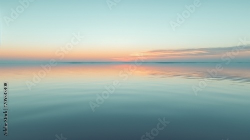 Inspirational photo background of a calm misty lake with sunset reflections in the water creating a dreamy  ethereal atmosphere. Generative AI