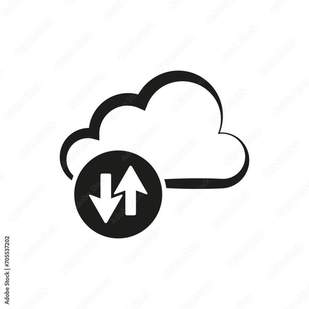 Cloud download and upload icon. Vector illustration. EPS 10. Cloud download and upload icon. Vector illustration. EPS 10.