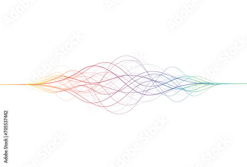 Abstract colorful wave lines on white background for elements in concept business presentation, Brochure, Flyer, Science, Technology. Vector illustration
