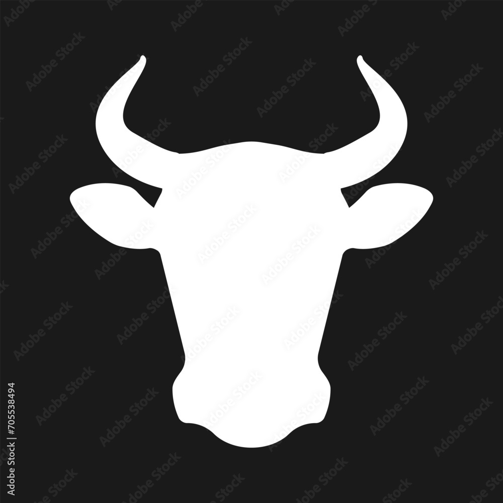 Cow head icon. Bull head silhouette. Vector illustration. Cow head icon. Bull head silhouette. Vector illustration.