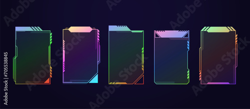 Modern Twitch Screen Panels or Frames. Vector Set of Ui, Ux Design Templates For Game and Streaming. Futuristic Overlays