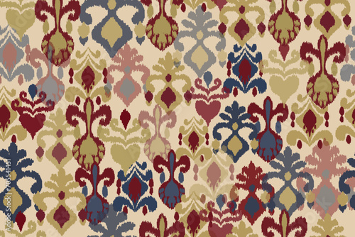  Seamless paisley embroidered floral motif pattern in vector, for design, fabric, wrapping, digital motif, background, wallpaper, print, clothing, etc.