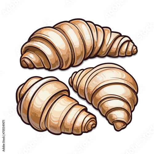 pastry bread croissant vector illustration