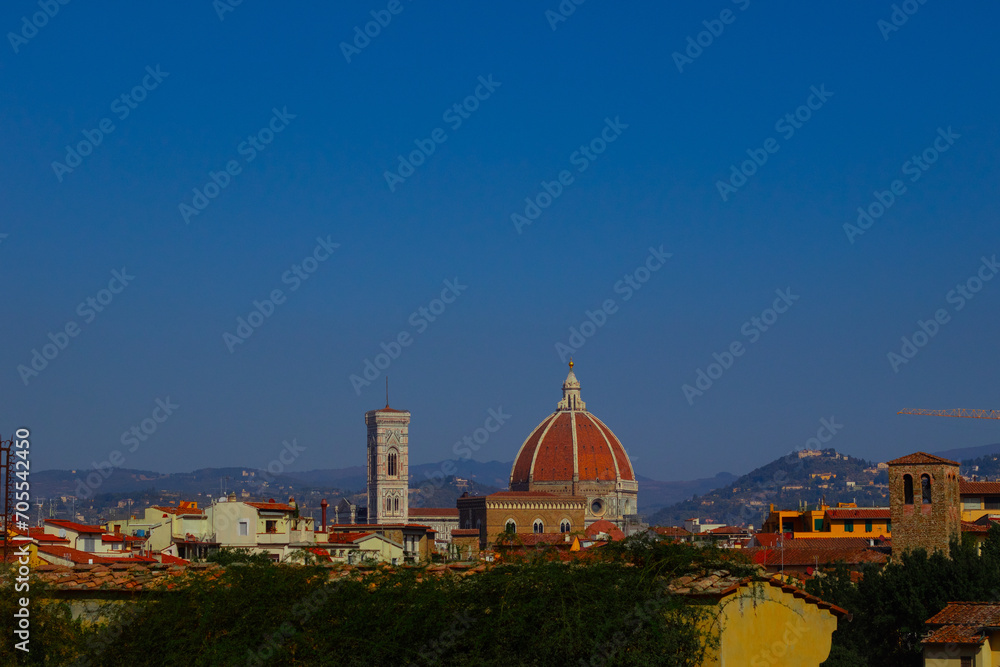 Scenic view of Florence skyline with the Cathedral of Santa Maria del Fiore