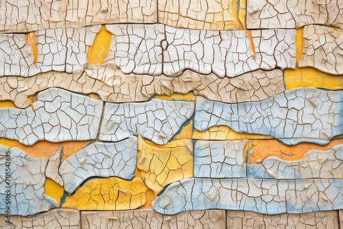 rough dry mud wall, handcrafted patterns