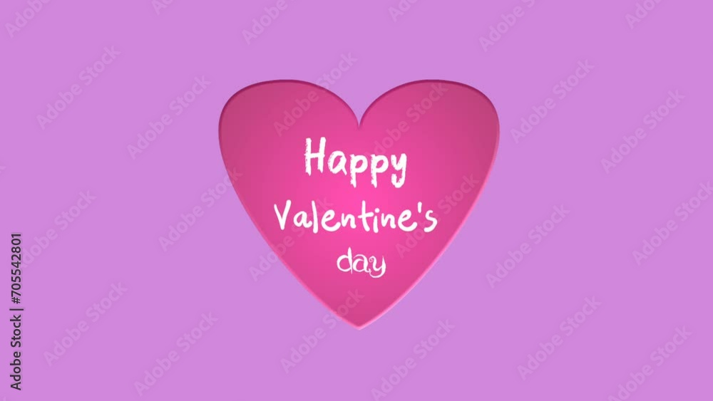 Pop up heart love sign symbol with text Happy Valentines day on pink magenta background Pop up heart love sign symbol with text Happy Valentines day on pink magenta background