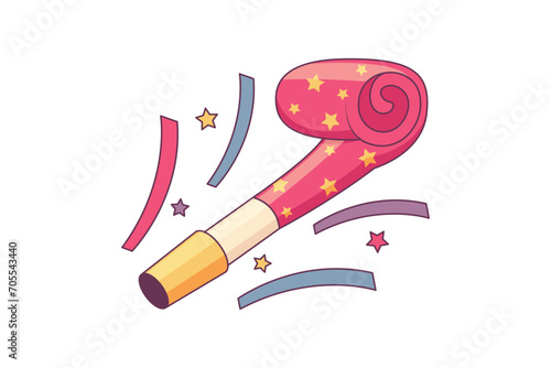 New Year Whistle Sticker Design
