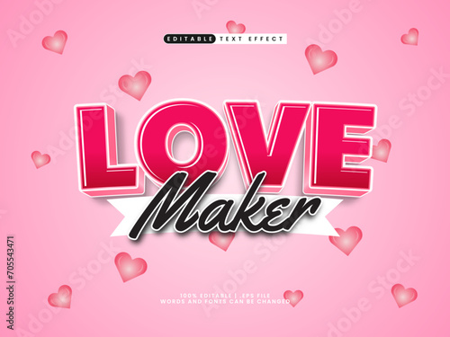 love maker 3d editable text effect for valentines day