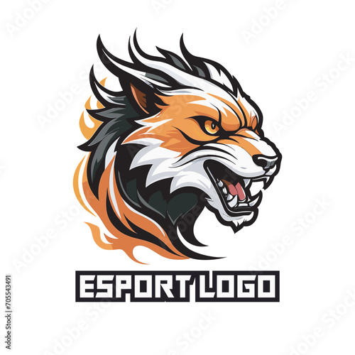 esport logo head of tiger vector illustration