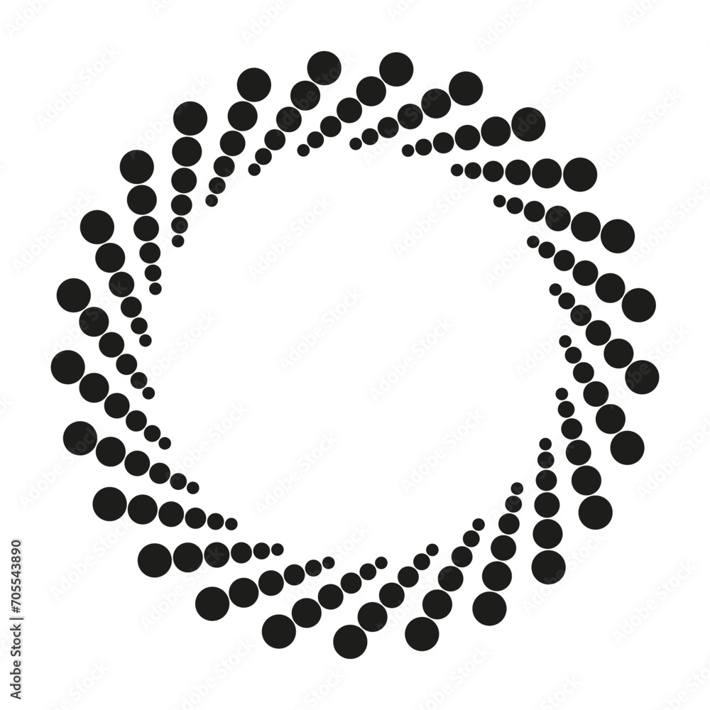 radiating dotted circle. Vector illustration. EPS 10. radiating dotted circle. Vector illustration. EPS 10.