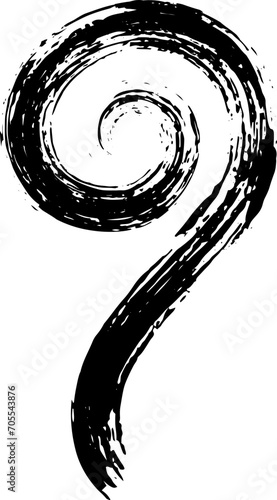 筆で描いた渦巻きのストローク