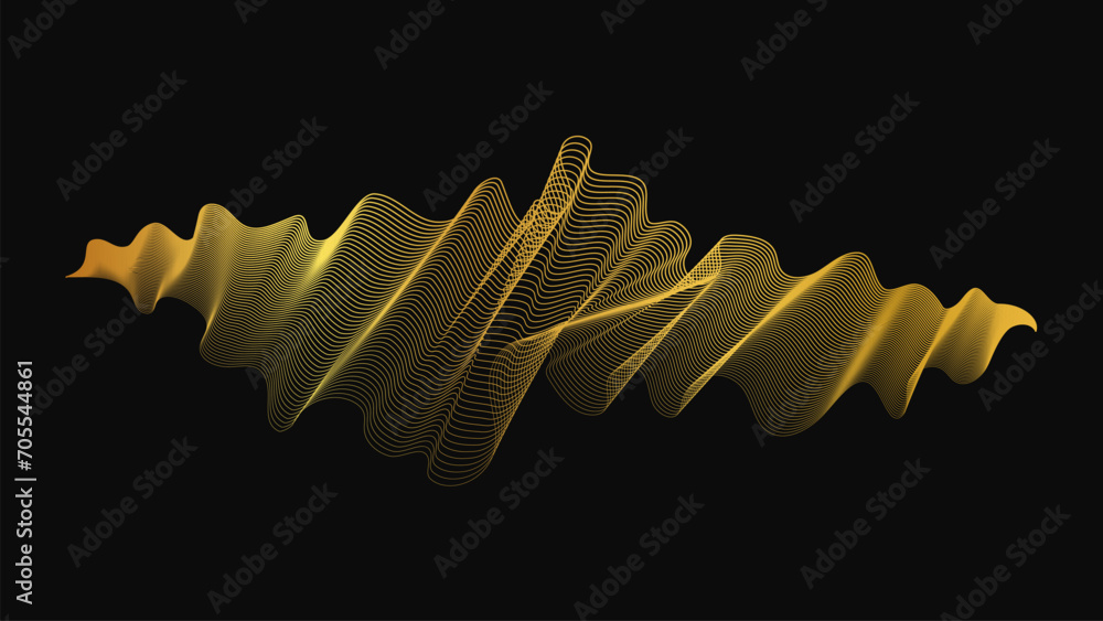 Fototapeta premium Abstract backdrop with luxury golden waves