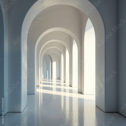 A corridor consisting of many arches 