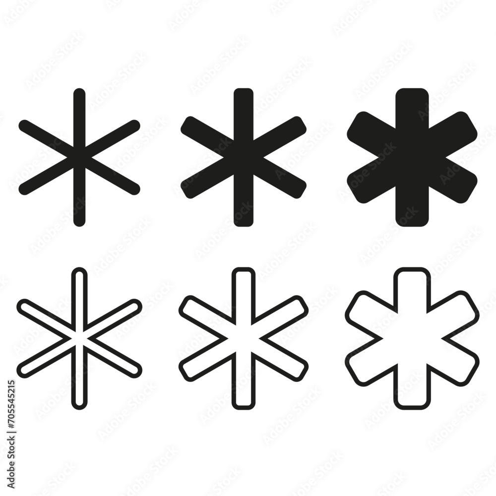 Asterisk, star icon. Vector illustration. EPS 10. Asterisk, star icon. Vector illustration. EPS 10.