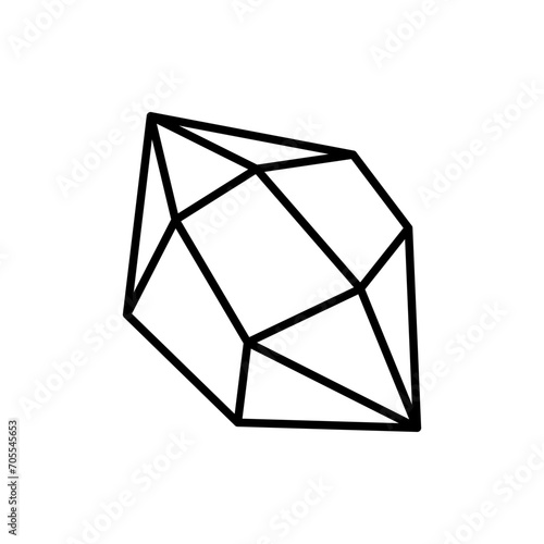 Gemstone outline icons, minimalist vector illustration ,simple transparent graphic element .Isolated on white background
