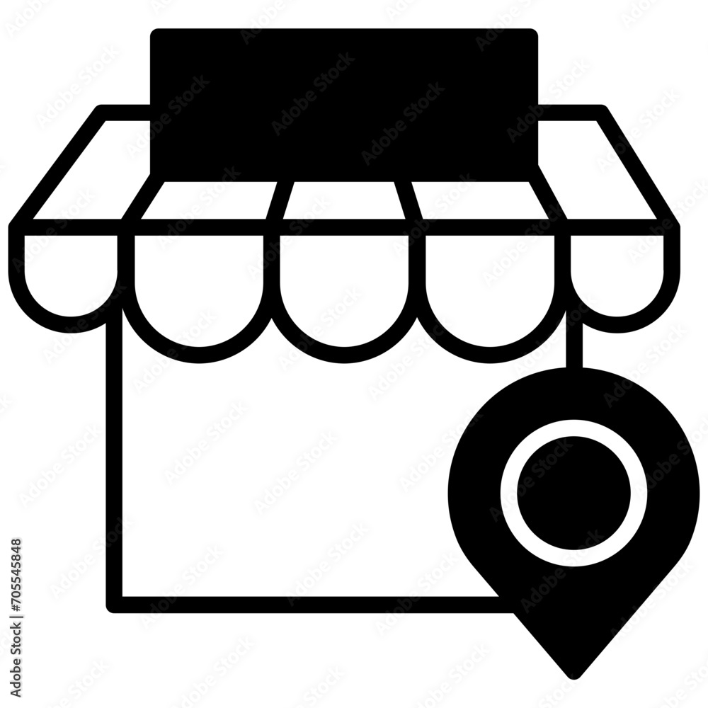 Shop Locator solid glyph icon Shop Locator solid glyph icon