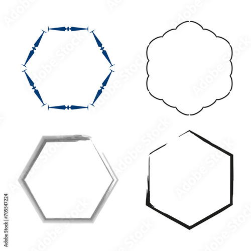 Grunge hexagon. Vector illustration. EPS 10.