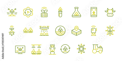 Set of agriculture icons. Agriculture Icons. Agriculture Technology Icons.