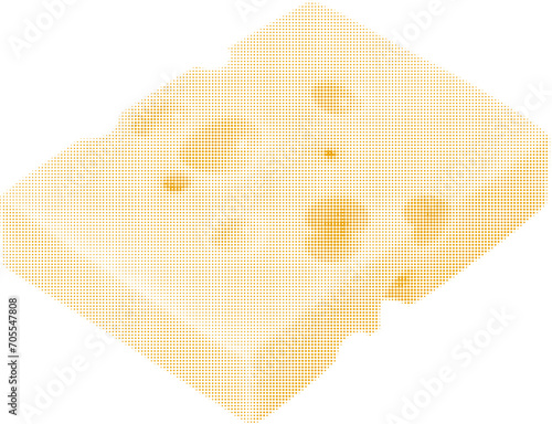 maasdam cheese with holes, isolated on white background