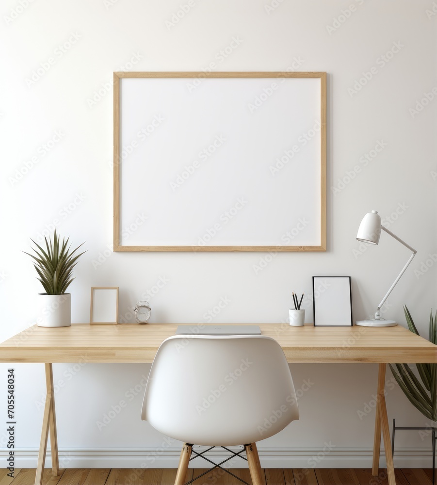 Blank vertical poster frame mockup in cozy home interior background. Photo Frame Mockup Luxurious with white wall background Blank vertical poster frame mockup in cozy home interior background. Photo Frame Mockup Luxurious with white wall background
