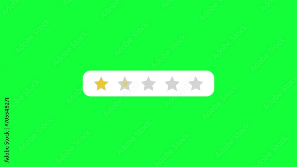 Rating stars icon animation. Five star. isolated on green background. 4K Video Rating stars icon animation. Five star. isolated on green background. 4K Video