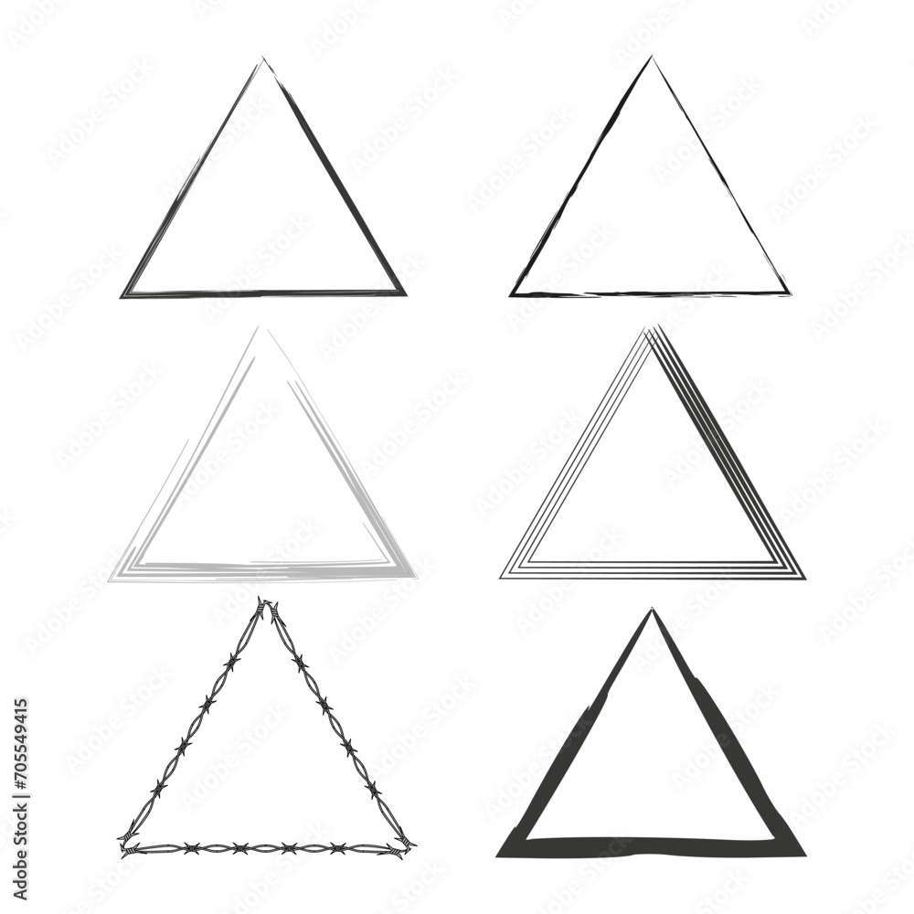 Brush paint ink triangle shaped elements. Vector illustration. EPS 10. Brush paint ink triangle shaped elements. Vector illustration. EPS 10.