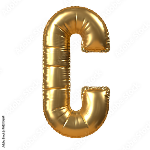 3D Gold Balloon Letter C