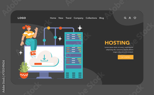 Back-end development. Coding, software engineering or programming. Software script development. Flat vector illustration