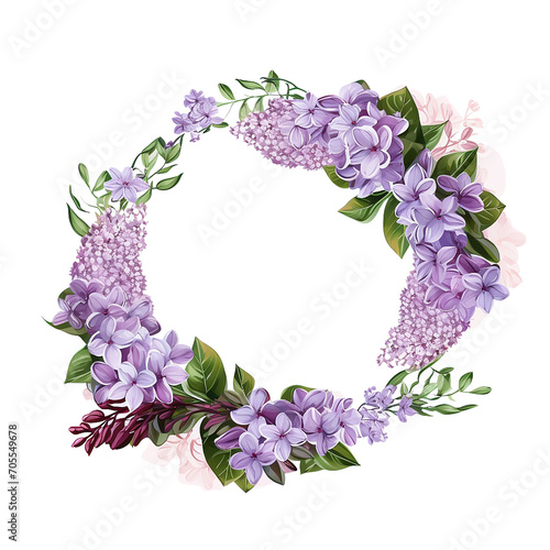 Beautiful Botanical Wreath with Transparent Background