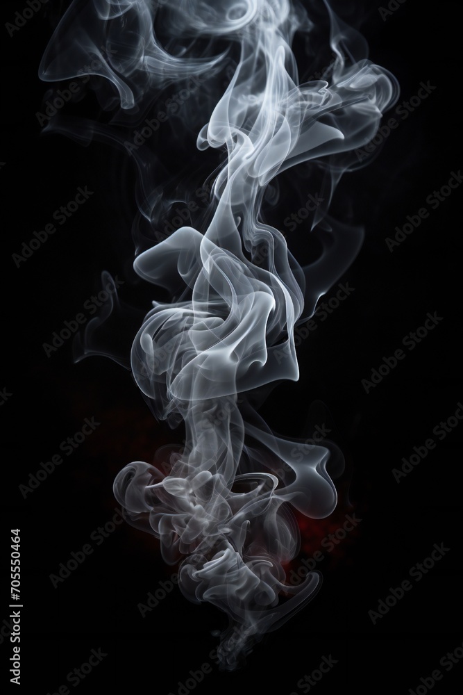 Smoke bursting out on black background Generative AI Smoke bursting out on black background Generative AI