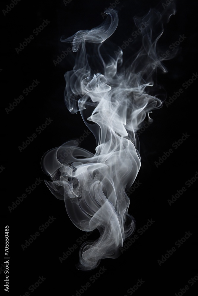 Smoke bursting out on black background Generative AI Smoke bursting out on black background Generative AI