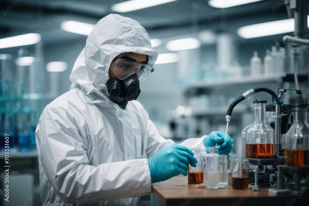 Microbiology researchers conduct experiments and drug analyses in a modern medical laboratory. Medicine, science, pharmacy, pandemic concepts Microbiology researchers conduct experiments and drug analyses in a modern medical laboratory. Medicine, science, pharmacy, pandemic concepts