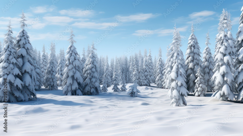 winter landscape with trees and snow